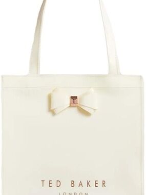 Ted Baker Cream Tote with Signature Bow and Gold Accent
